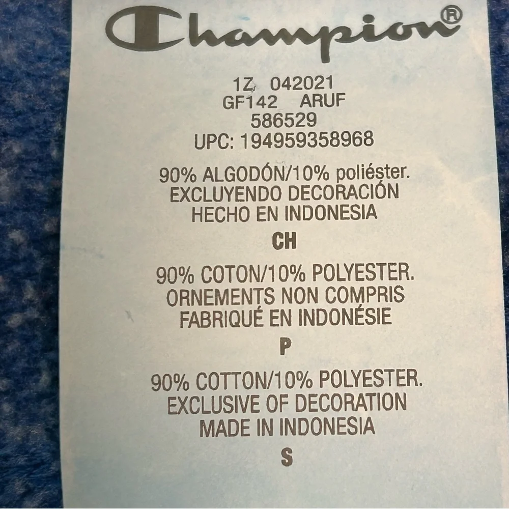 Champion Hoodie Sweatshirt Size S‎ Pull Over Embroidered Logos Pockets Casual